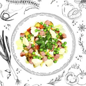 Оливье с маринованным огурцом