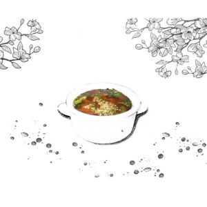 Традиционный японский суп на основе мисо-бульона с кубиками сыра "Тофу"