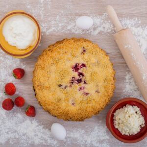 ПИРОГ С СЫРОМ РИКОТТА И КЛУБНИКОЙ